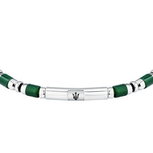 Load image into Gallery viewer, maserati jewels iconic bracelet green agate &amp; ip black 18.5+3cm
