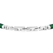 Load image into Gallery viewer, maserati jewels iconic bracelet green agate &amp; ip black 18.5+3cm

