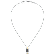 Load image into Gallery viewer, maserati jewels iconic pendant with black stone &amp; ip yellow gold 45+5cm
