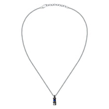 Load image into Gallery viewer, maserati jewels sapphire pendant w/ lg.blu gem.&amp;ip blk 45+5
