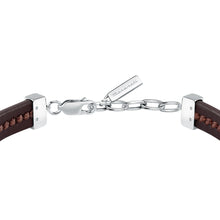 Load image into Gallery viewer, maserati jewels leather bracelet stainless steel gold plated recycled leather 19+3cm
