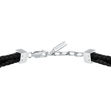 Load image into Gallery viewer, maserati jewels leather bracelet stainless steel black recycled leather black 19+3cm

