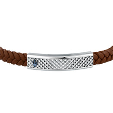 Load image into Gallery viewer, maserati jewels leather bracelet stainless steel bu recycled leather 19+3.5cm
