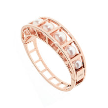 Load image into Gallery viewer, karen millen cube cage pearl hinged bangle
