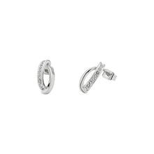 Load image into Gallery viewer, karen millen oval pave chain silver stud earring

