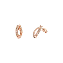 Load image into Gallery viewer, karen millen oval pave chain rose gold stud earring
