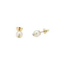 Load image into Gallery viewer, karen millen saturn pearl pale gold stud earring
