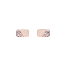 Load image into Gallery viewer, crystal bar stud earring rose gold/crystal
