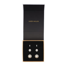 Load image into Gallery viewer, karen millen crystal &amp; pearl silver studs gift set
