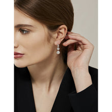 Load image into Gallery viewer, crystal flow rose gold drop earrings
