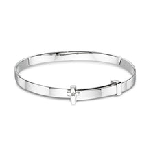 Load image into Gallery viewer, honor diamond cross christening bangle
