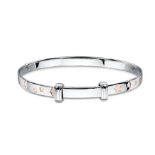 Load image into Gallery viewer, jessica  inlaid rose gold star christening bangle
