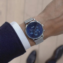 Load and play video in Gallery viewer, Aravis, Chronograph Mesh - Full Blue
