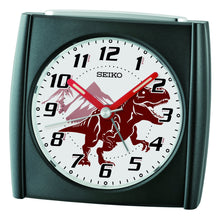 Load image into Gallery viewer, seiko quartz bedside black tyrannosaurus rex beep alarm clock
