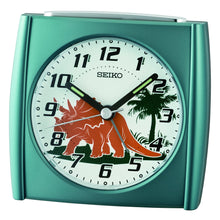 Load image into Gallery viewer, seiko quartz bedside green triceratops beep alarm clock
