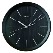 Load image into Gallery viewer, seiko quartz black wooden wall clock
