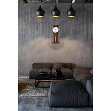 Load image into Gallery viewer, seiko quartz dark wood pendulum wall clock
