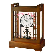 Load image into Gallery viewer, seiko quartz wooden mantel clock
