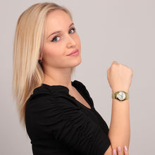 Load image into Gallery viewer, lucien rochat ladies quartz gold plated silver dial bracelet watch
