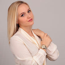 Load image into Gallery viewer, lucien rochat ladies quartz two tone white dial bracelet watch
