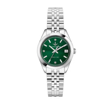 Load image into Gallery viewer, lucien rochat ladies quartz stainless steel green dial bracelet watch
