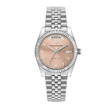 Load image into Gallery viewer, lucien rochat ladies quartz stainless steel pink dial bracelet watch

