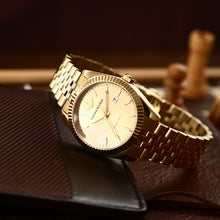 Load image into Gallery viewer, lucien rochat ladies quartz gold plated champagne dial bracelet watch
