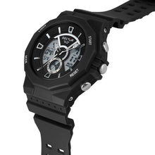 Load image into Gallery viewer, sector digital dual time, chime, stopwatch, black silicone watch
