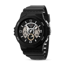 Load image into Gallery viewer, sector digital dual time, chime, stopwatch, black silicone watch
