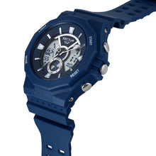 Load image into Gallery viewer, sector digital dual time, chime, stopwatch, navy silicone watch
