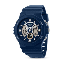 Load image into Gallery viewer, sector digital dual time, chime, stopwatch, navy silicone watch
