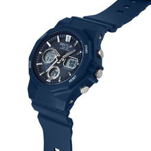 Load image into Gallery viewer, sector digital dual time, chime, stopwatch, navy silicone watch
