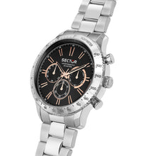 Load image into Gallery viewer, sector chronograph stainless steel black dial bracelet watch
