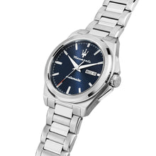 Load image into Gallery viewer, maserati velocita 41mm auto 3h blu dial stainless steel bracelet
