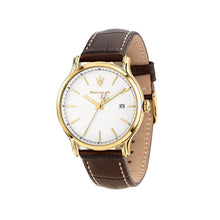 Load image into Gallery viewer, maserati epoca slim 40mm 3h silver dial brown strap
