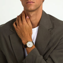 Load image into Gallery viewer, maserati epoca slim 40mm 3h silver dial brown strap
