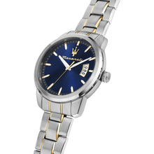 Load image into Gallery viewer, maserati succeso 42mm 3h blu+gun dial stainless steel+yg bracelet
