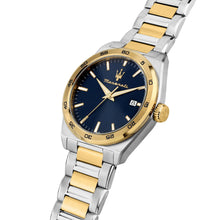 Load image into Gallery viewer, maserati velocita 41mm 3h blue dial stainless steel+yg bracelet
