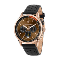 Load image into Gallery viewer, maserati sorpasso 42mm chrono brown dia black strap
