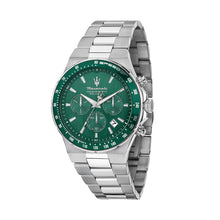 Load image into Gallery viewer, maserati sfida 41mm chronograph emerald dial stainless steel bracelet
