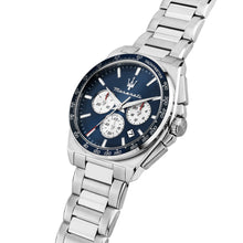 Load image into Gallery viewer, maserati velocita 43mm chrono blue dial stainless steel bracelet

