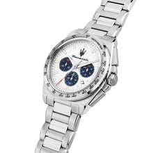 Load image into Gallery viewer, maserati velocita 43mm chrono white dial stainless steel bracelet
