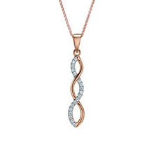 Load image into Gallery viewer, sterling silver rose-plated pendant with a small stone twist.
