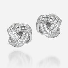 Load image into Gallery viewer, petite knotted bundle of zirconia gemstones in fine sterling silver

