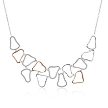Load image into Gallery viewer, sterling silver open cluster necklace with rose gold accents
