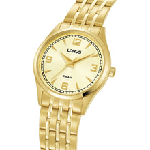 Load image into Gallery viewer, lorus quartz ladies gold plated champagne dial bracelet watch
