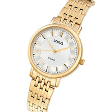 Load image into Gallery viewer, lorus quartz ladies gold plated white dial bracelet watch
