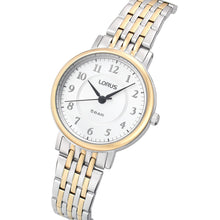 Load image into Gallery viewer, lorus quartz ladies two tone white dial bracelet watch
