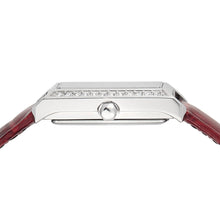 Load image into Gallery viewer, lorus quartz ladies stainless steek burgundy dial strap watch

