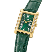 Load image into Gallery viewer, lorus quartz ladies gold plated green dial strap watch
